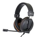 Наушники Gembird MHS-G100 с микрофоном, 2 x mini jack 3.5 mm, черный/ оранжевый (MHS-G100)