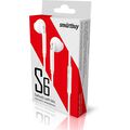 Наушники-вкладыши Smartbuy S6 с микрофоном, mini jack 3.5 mm, белый (SBH-202K)