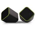 Акустическая система Smartbuy 2.0 CUTE 6W, mini Jack 3.5 мм, черный/ зеленый (SBA-2580)
