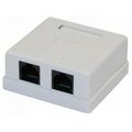 Розетка компьютерная Gembird/ Cablexpert RJ-45 CAT5e, внешняя, двойная  (NA214)