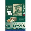 Бумага для этикеток Lomond самоклеящаяся, универсальная, 4 деления, А4, 70 г/ м2, 1650 л (2100025ТЕХ) для струйной и лазерной печати.