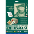 Бумага для этикеток Lomond самоклеящаяся, универсальная, 2 деления, А4, 70 г/ м2, 50 л (2100225) для струйной и лазерной печати.