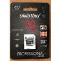 Карта памяти microSDHC 32Gb Smartbuy Class 10 Professional + адаптер SD (SB32GBSDCL10U3-01)
