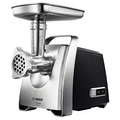 Мясорубка Bosch MFW68660 черный/ серебристый (2200 Вт; скоростей - 1; насадки: для колбас/ кеббе/ шинковки/ тёрка/ соковыжималка; 4.3 кг/ мин)