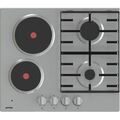 Комбинированная варочная панель Gorenje GE690X белый ( конфорок -  4 шт,  панель - нержавеющая сталь, 60х52 см)