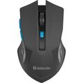 Мышь Defender Accura MM-275 оптическая, беспроводная, Радио USB, черный/ синий (52275)