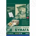 Бумага для этикеток Lomond самоклеящаяся, универсальная, 12 делений, А4, 70 г/ м2, 50 л (2101115) для струйной и лазерной печати.