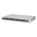 52 порта: Ubiquiti USW-48-PoE-EU (48х1Гбит/ с,4хSFP,32хPoE,PoE‑бюджет 195 Вт)
