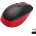 Мышь Logitech M190 оптическая, беспроводная, USB, офисная, черный/ красный (910-005908)