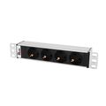 Блок розеток 10", 1U, в стойку, 4xSchuko, 220V, 10A, металлический корпус (R-10-4S-220-Z)