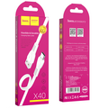 Кабель USB HOCO X40a Noah (Type-C, 1м, пластик плоский, Белый)