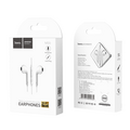 Проводные наушники HOCO M55 Memory, jack 3.5 mm, микрофон, вкладыши, белый (6957531099932)
