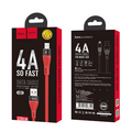 Кабель USB HOCO U53m 4А Flash (MicroUSB, 1.2м, плетеный, Красный)