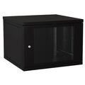 Шкаф настенный телекоммуникационный 19" 06U, Ш600xВ345xГ450, передняя дверь - стекло, черный (05-0104-B)
