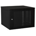 Шкаф настенный телекоммуникационный 19" 09U, Ш600xВ480xГ450, передняя дверь - стекло, черный (05-0119-B)