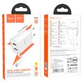 СЗУ HOCO C103A Courser (2xUSB, 2.1A, белый) + кабель Type-C