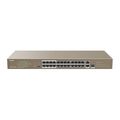 Неуправляемый POE-коммутатор 26 портов Tenda TEF1126P-24-250W ( 24x100Мбит/ с 2x1Гбит/ с, 1хRJ45/ SFP, 24xPOE, PoE‑бюджет 230 Вт) корпус - металл