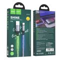 Кабель USB HOCO U112a Shine (Type-C, 1м, пластик, серый)