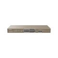Неуправляемый POE-коммутатор 18 портов Tenda TEG1118P-16-250W ( 16x1Гбит/ с, 2xSFP, 16xPOE, PoE‑бюджет 230 Вт) корпус - металл