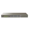 Неуправляемый POE-коммутатор 24 порта Tenda TEG1124P-24-250W ( 24x1Гбит/ с, 24xPOE, PoE‑бюджет 225 Вт) корпус - металл