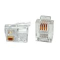 Коннектор RJ-11 4P4C телефонный Hyperline (PLUG-4P4C-P-C2-100) упаковка 100 шт