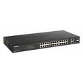 Управляемый PoE-коммутатор 26 портов Dahua DGS-1100-26MPV2 (24х1Гбит/ с, 2хRJ45/ SFP, 24хPoE, PoE‑бюджет 370 Вт) 2 уровня