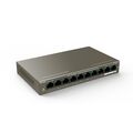 Неуправляемый POE-коммутатор 10 портов Tenda TEF1110P-8-102W ( 8x100Мбит/ с 2x1Гбит/ с, 8xPOE, PoE‑бюджет 99 Вт) корпус - металл