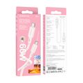 Кабель Type-C Borofone BX94 Crystal 60W (Type-C, 1м, силиконовый, розовый)