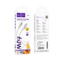 Кабель Type-C HOCO X99 Crystal junction 60W (Type-C, 1м, силиконовый, серый)
