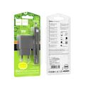 СЗУ HOCO CS12A Ocean (1xUSB, 3А, черный) + кабель Type-C