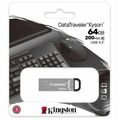 Флеш-накопитель Kingston 64Gb USB3.1 DataTraveler Kyson Серебристый (DTKN/ 64GB)