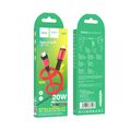 Кабель Type-C HOCO X85 Strength PD20W (Lightning, 1м, пластик, Красный)