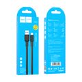 Кабель USB HOCO X69i Jaeger (Lightning, 1м, плетеный, Черно-белый)