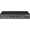Неуправляемый POE-коммутатор 10 портов Osnovo SW-21000(120W) ( 10x100Мбит/ с, 8xPOE, PoE‑бюджет 120 Вт) корпус - металл