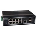 Неуправляемый POE-коммутатор 10 портов Osnovo SW-60812/ I ( 8x100Мбит/ с, 2xSFP, 8xPOE, PoE‑бюджет 300 Вт) корпус - металл