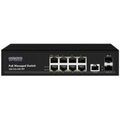Управляемый PoE-коммутатор 10 портов Osnovo SW-80802/ L(150W) (8х1Гбит/ с, 2хSFP, 8хPoE, PoE‑бюджет 150 Вт) 2 уровня