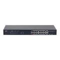 Управляемый PoE-коммутатор 20 портов Dahua DH-PFS4218-16GT-130 (16х1Гбит/ с, 2хSFP, 2хRJ45/ SFP, 16хPoE, PoE‑бюджет 130 Вт) 2+ уровня