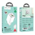 СЗУ HOCO N41 Almighty (1xUSB, 1xType-C, 3А, PD20W, белый) + кабель Type-C