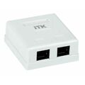 Розетка компьютерная RJ-45 CAT5e, внешняя, двойная ITK (CS2-1C5EU-22-G)