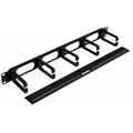 Организатор кабельный 19" 1U, с пластиковыми кольцами с крышкой, Hyperline (CM-1U-5R-PL-COV)