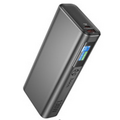 Внешний аккумулятор 20000mAh HOCO Q17B Electric, USB x1, Type-C x2, Type-C PD20 x1, QC3.0, беспроводная зарядка, дисплей, металл, темный металлик