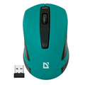 Мышь Defender MM-605 оптическая, беспроводная, Радио USB, офисная, зеленый (52607)