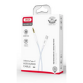 Кабель -XO- 1м, 3.5 Jack - Type-C, Плетеный, Белый, коробка, (6920680827695)