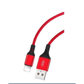 Кабель USB -XO- NB143 (Lightning, 2м, плетеный, красный)