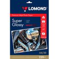 Фотобумага Lomond, A4, 220 гр/ м2, 20л, Premium Photo Paper, суперглянцевая, микропористая, (1102100) для струйной печати
