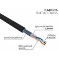 Кабель Cu FTP, Внешний, 2x2x0.50, бухта 305м., Cat5e, Rexant (01-0124)
