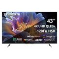 Телевизор 43" Skyworth 43Q66H QLED, Google TV, 4K Ultra HD, 60 Гц, Голосовой пульт, HDMI х3, USB х2, чёрный