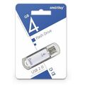 Флеш-накопитель Smartbuy 4Gb USB2.0 V-Cut Серебристый (SB4GBVC-S)