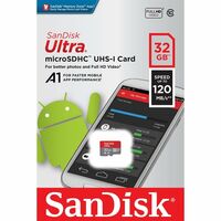 Карта памяти microSDHC 32Gb Sandisk UHS-I Class 10 Ultra без адаптера (SDSQUNR-032G-GN3MN)