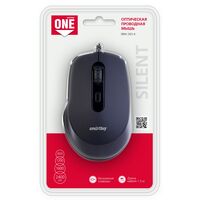 Мышь Smartbuy ONE 265-K оптическая, проводная, USB, офисная, бесшумный клик, черный (SBM-265-K)